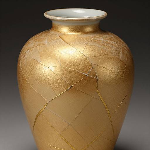 Kintsugi Vase with Golden Repairs