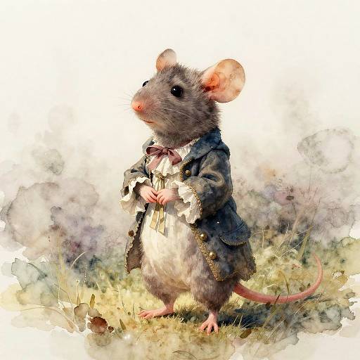 Rococo Anthropomorphic Mouse Portrait
