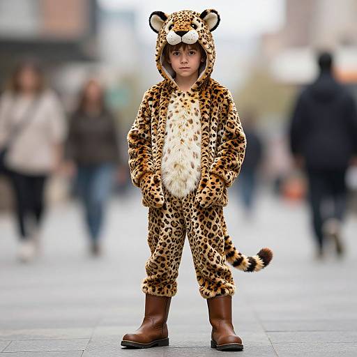 Realistic Leopard Costume Male Portrait