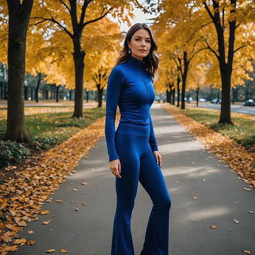 Stylish Woman in Flared Leggings Outfit
