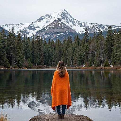 Contemplative Woman by Sparks Lake