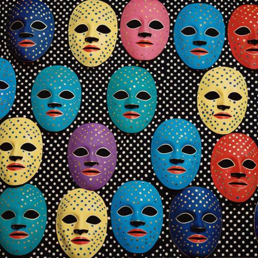 Colorful Polka Dot Masks Artwork