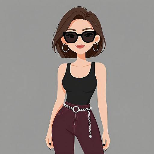 Smiling Woman in Chic Casual Outfit