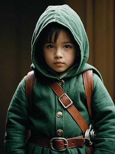 Child in Green Pascal Costume