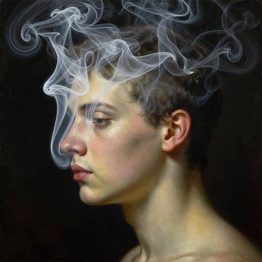 Transparent Smoke Covered Head Artwork