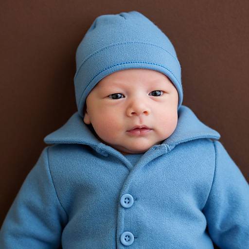 Adorable Baby in Blue Coat