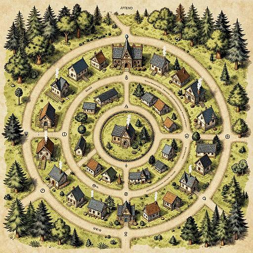 Atmospheric DnD Magical Village Map
