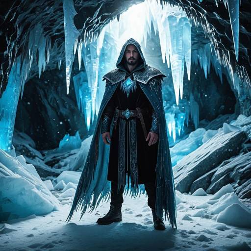 Male Ice Warlock in Crystalline Cloak