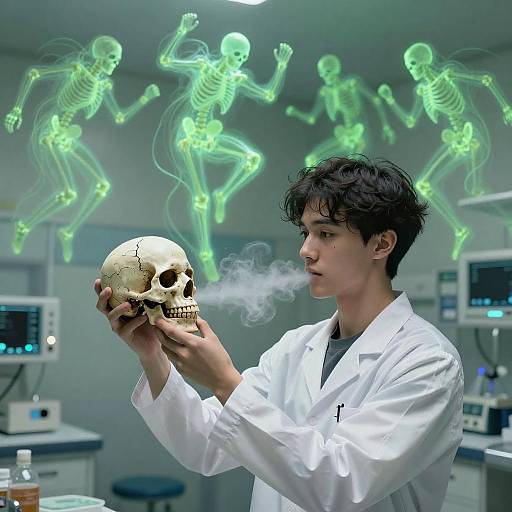 Neon Ghostly Dance in Hospital