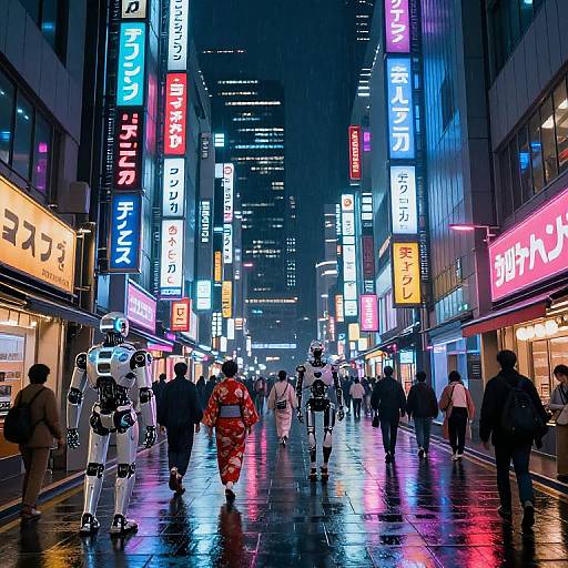 Futuristic Japanese Neon Cityscape