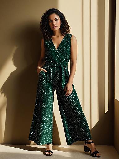 Confident Woman in Geometric Jumpsuit