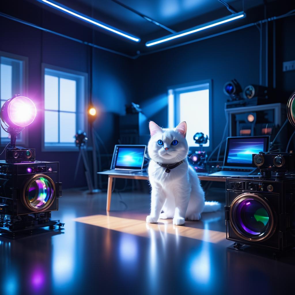 Epic Cinematic Robot Cat Photography