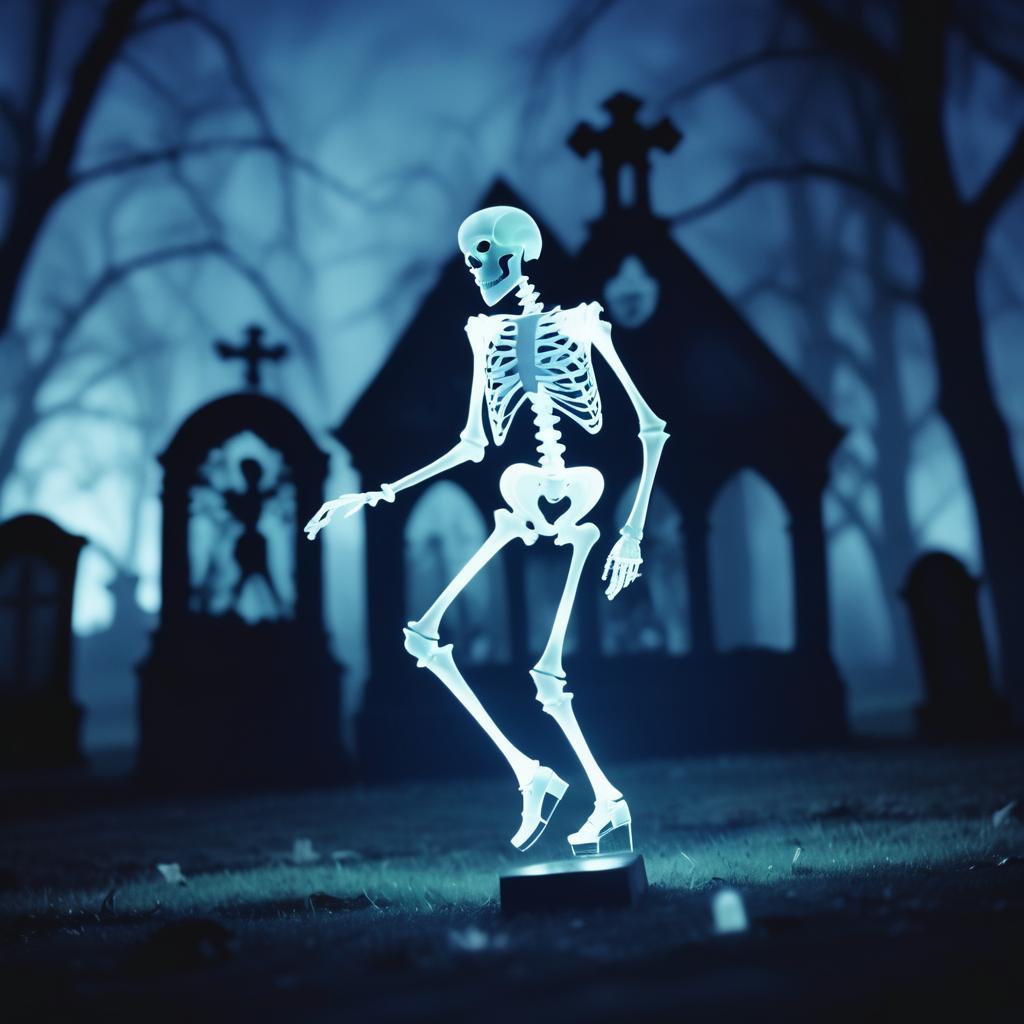 Spooky Skeleton Dance in Graveyard