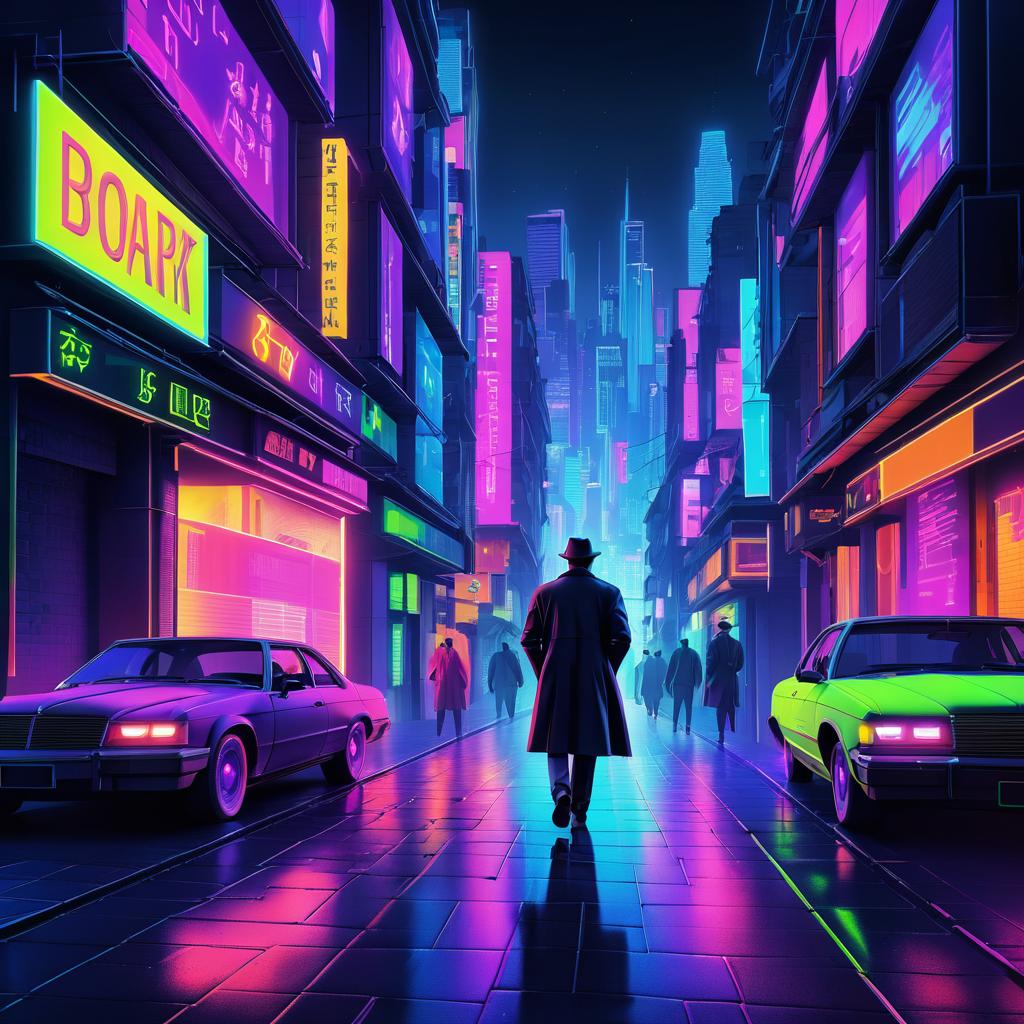 Neon Night Detective Novel Cover Art