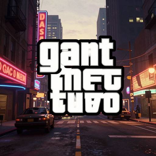 GTA-Style Neon Urban Street Scene