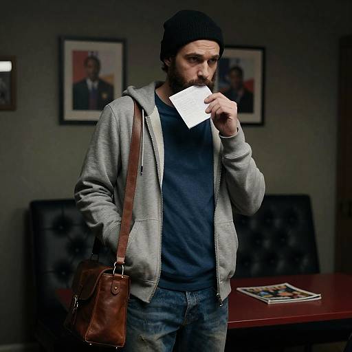 Moody Portrait of a Bearded Man