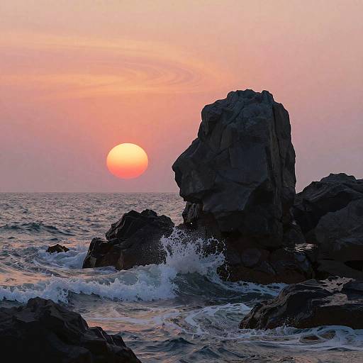 Surreal Zen Rock Garden at Dawn