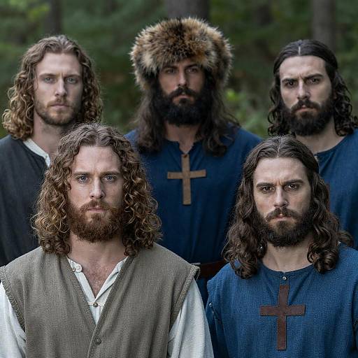 Four Men in Intense Medieval Attire