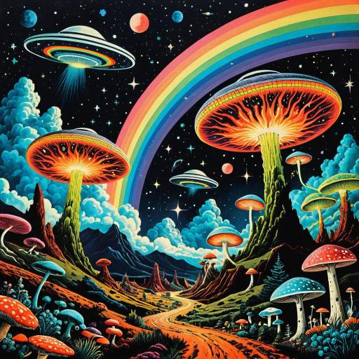 Psychedelic 70s Sci-Fi Collage Art Psychedelic 70s Sci-Fi Collage Art