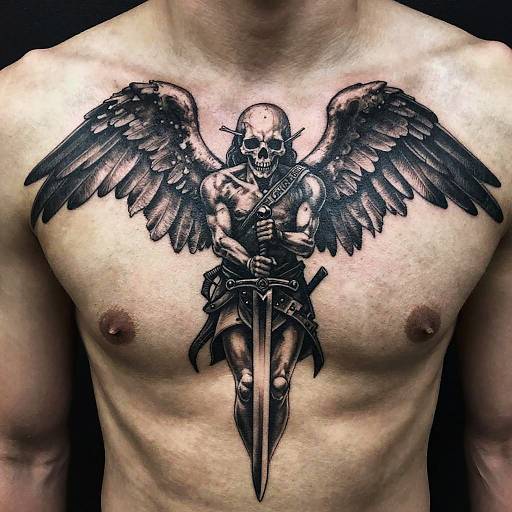 Warrior Angel Surviving Death Tattoo