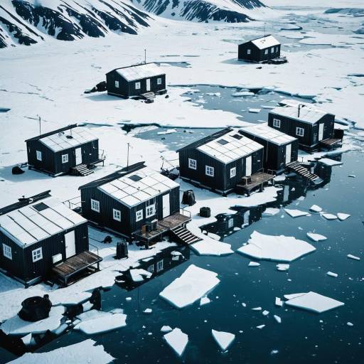 Aerial View of Arctic Outpost