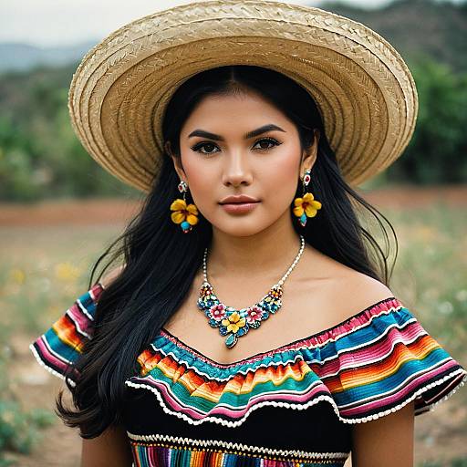 Vibrant Mexican Paletero Costume Portrait