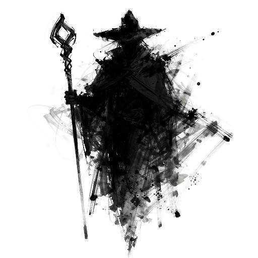 Mysterious Figure in Bold Brushstrokes