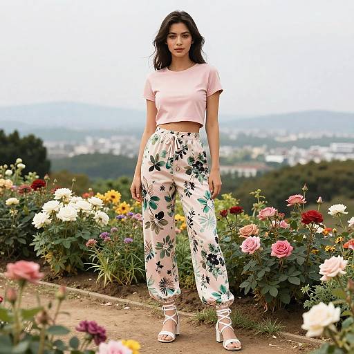 Toned Woman in Tokyopop Style Garden