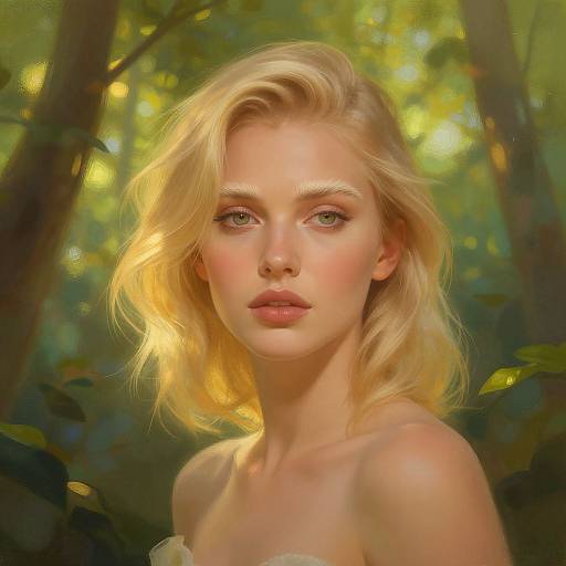 Stylish Woman in Ethereal Forest