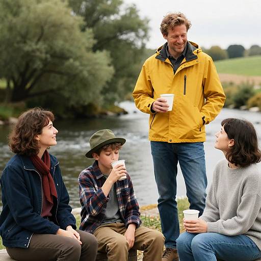 Casual Riverside Gathering with Friends