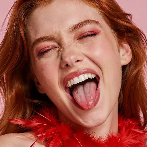 Intense Portrait of Red-Haired Woman