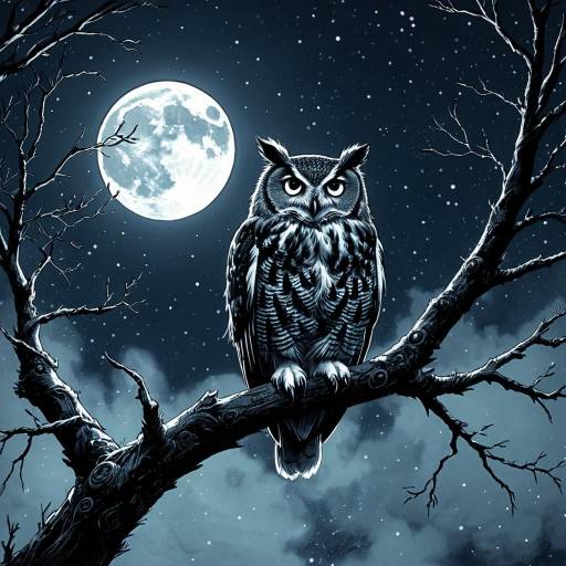 Mystical Owl in Moonlit Mist Mystical Owl in Moonlit Mist