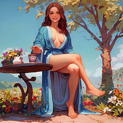 Solo Girl in Nature with a Cup