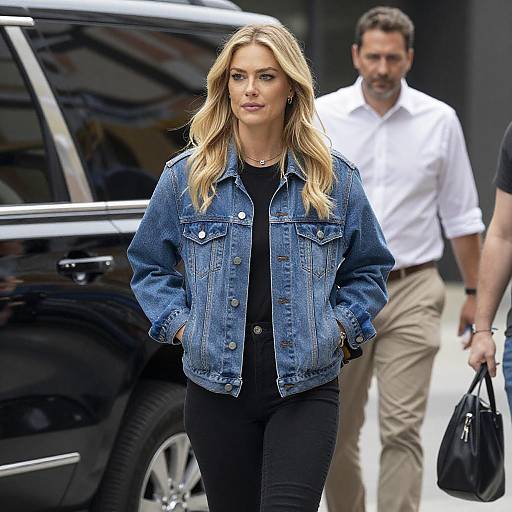 Blonde Woman by Black SUV