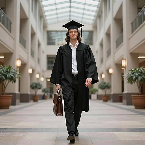 Photorealistic Male Graduate in Light Academia