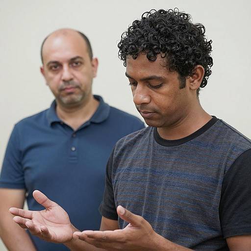 Introspective Moment Between Two Men