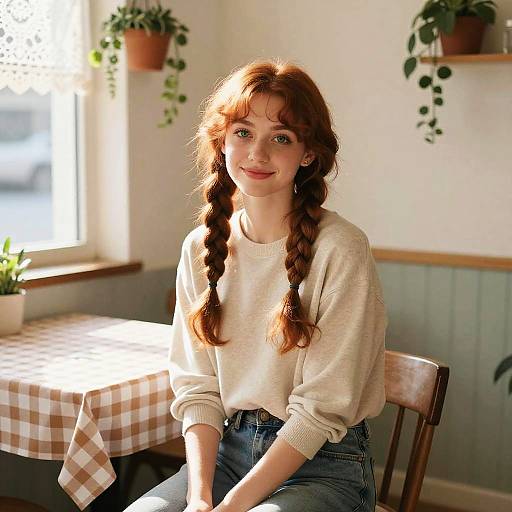 Cozy Café Portrait of Young Woman