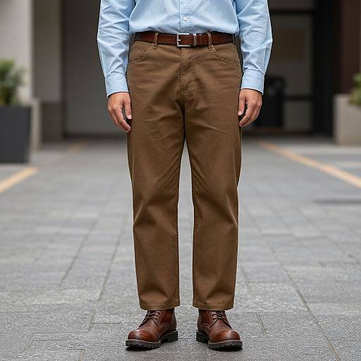 Man in Light Blue Shirt on Street