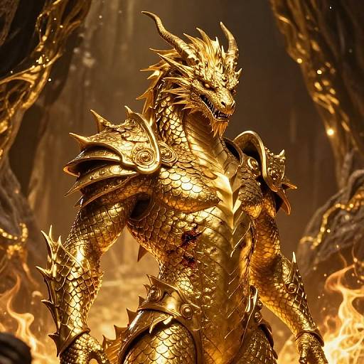 Majestic Gold Dragonborn Portrait