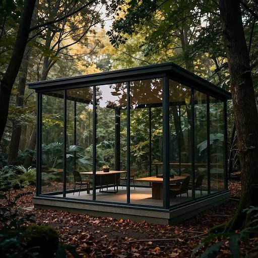 Secluded Glass Architecture in Forest