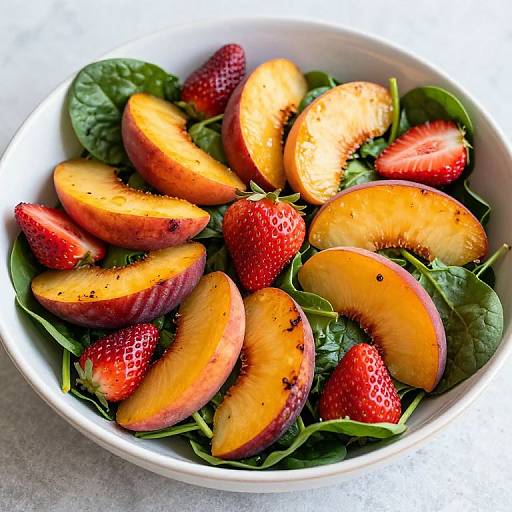 Vibrant Roasted Peach Strawberry Salad