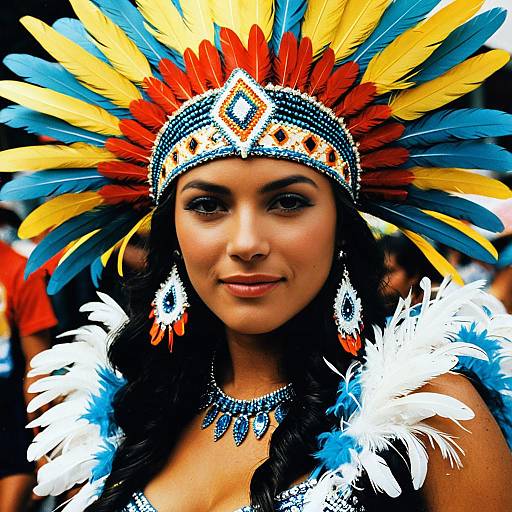 Vibrant Brazilian Carnival Dress Close-Up