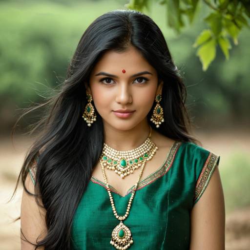 Young Woman in Traditional Gujarati Dress