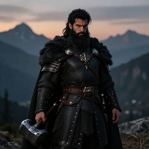 Young Dwarf Warrior at Dusk