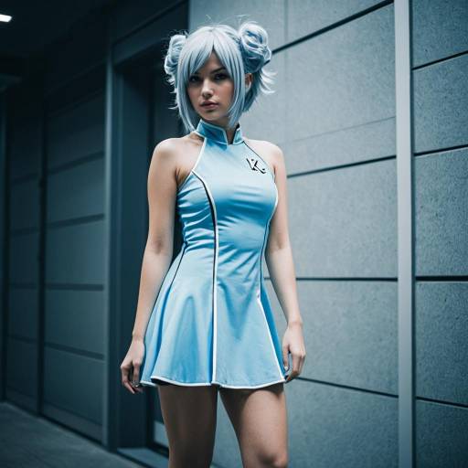 Stylish Light Blue Cosplay Outfit Design