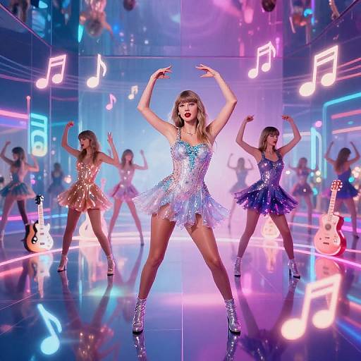 Taylor Swift Clones in Surreal Music Room