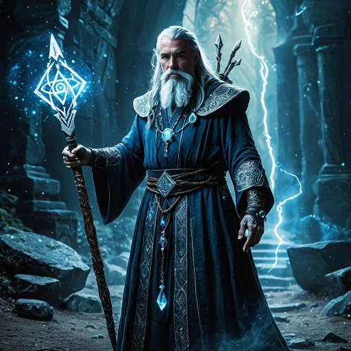 Ancient Mage with Crystal Staff