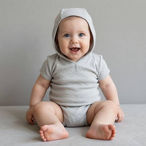 Happy Infant in Nappy Costume