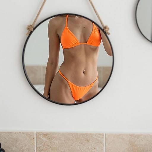 Reflective Beauty: Woman in Bikini