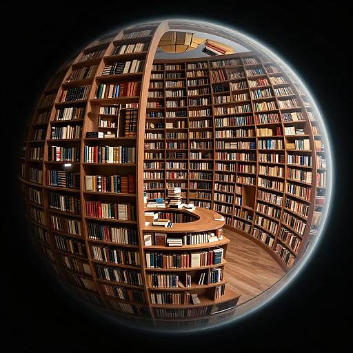 Celestial Library Inside Hollow Planet